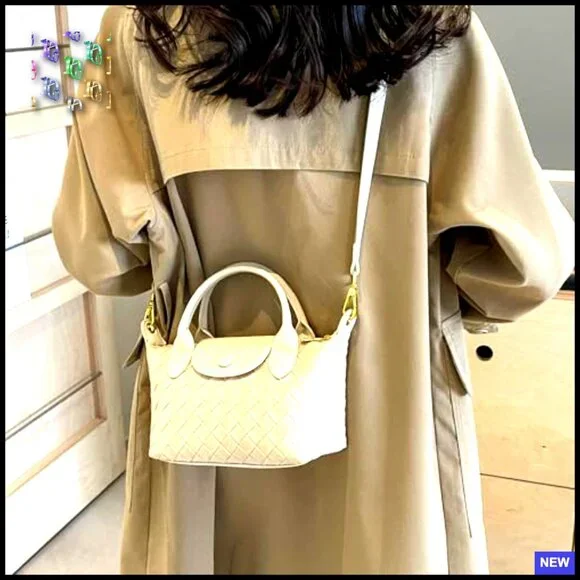 Braided Faux Leather Satchel Handbag Top Handle Adjustable Strap Hobo Chic - Picture 2 of 7